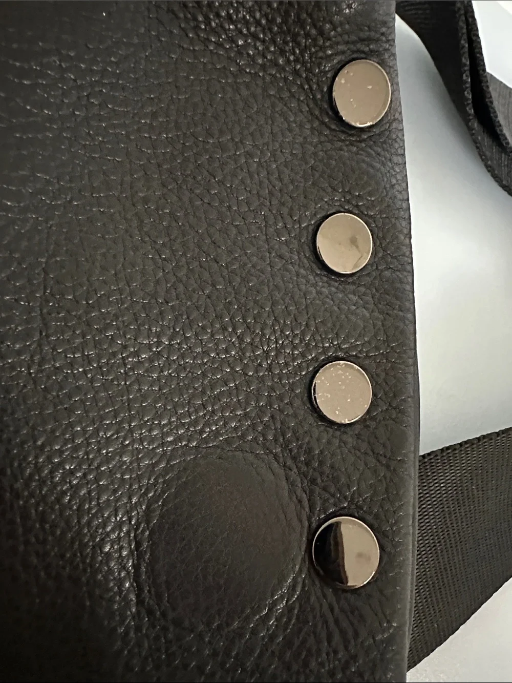 HAMMITT VIP MEDIUM Leather Black Gunmetal Crossbody Clutch